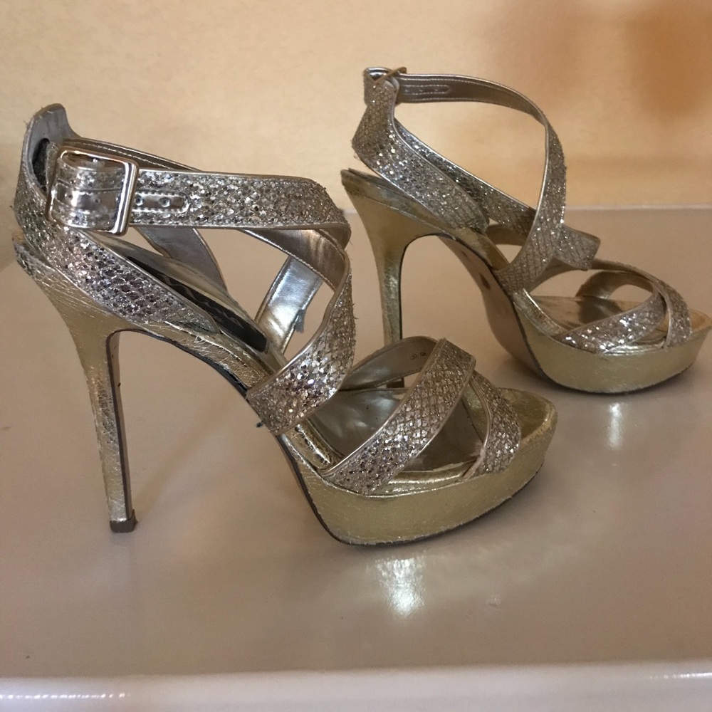 ‘Nina New York’ Gold Plated High Heels